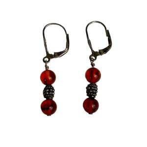 Vintage Double Bead Drop Earrings